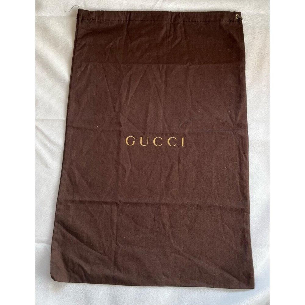 Gucci Dust Bag Storage Cover Drawstring Brown 17" x 11.4"
